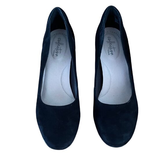 Clarks Shoes  Black Suede Chantelle Ava, Size 7 - Picture 4 of 6